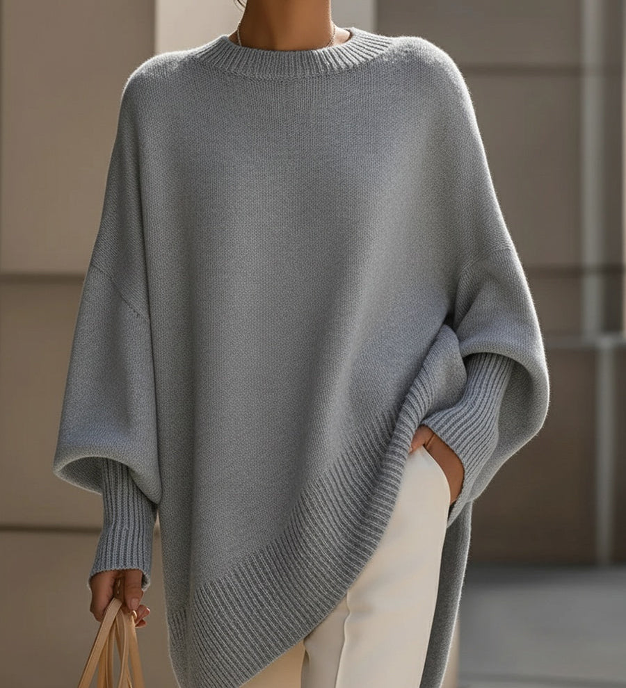 Jennifer | Oversized Sweter z Luźnym Dekoltem