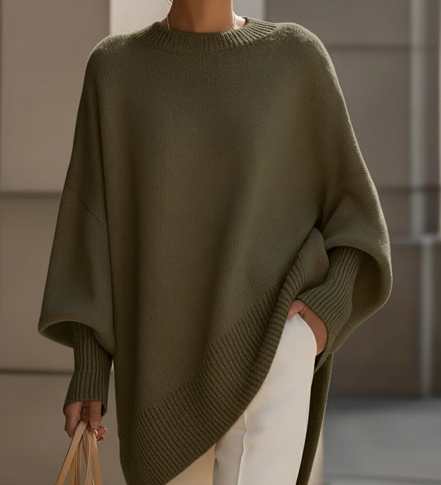 Jennifer | Oversized Sweter z Luźnym Dekoltem