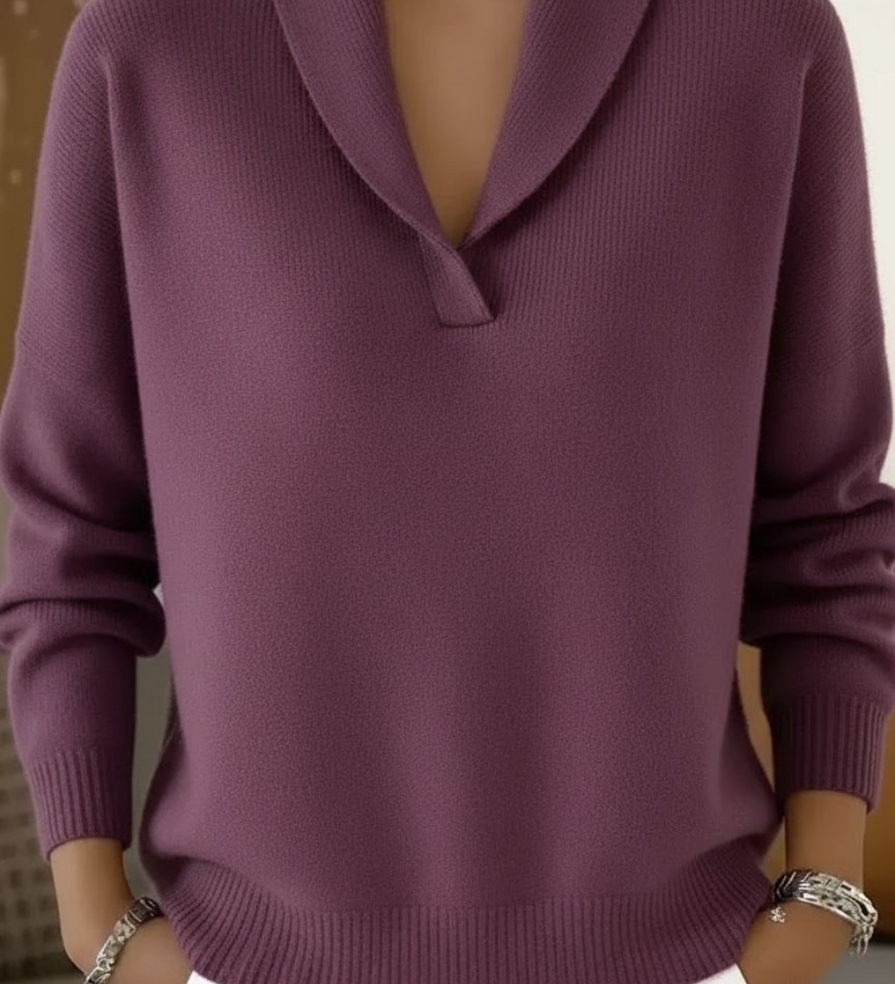 Elena | Sweter z Dekoltem V